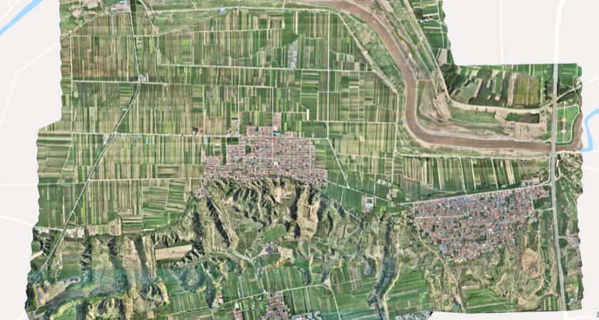 Topografía de una ciudad hecho con un dron