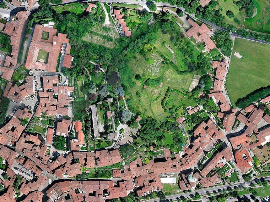 Ortofoto de la ciudad de Bergamo