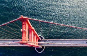 Fotografía aérea del puente Golden Gate de la ciudad de San Francisco