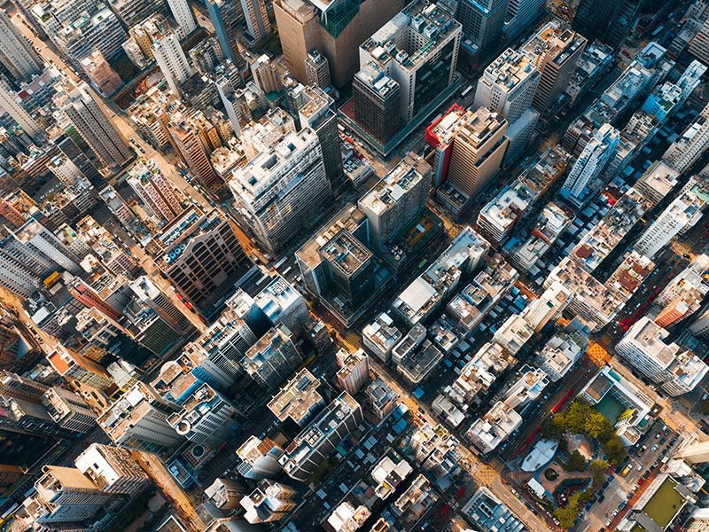 Fotografía aérea de una gran ciudad